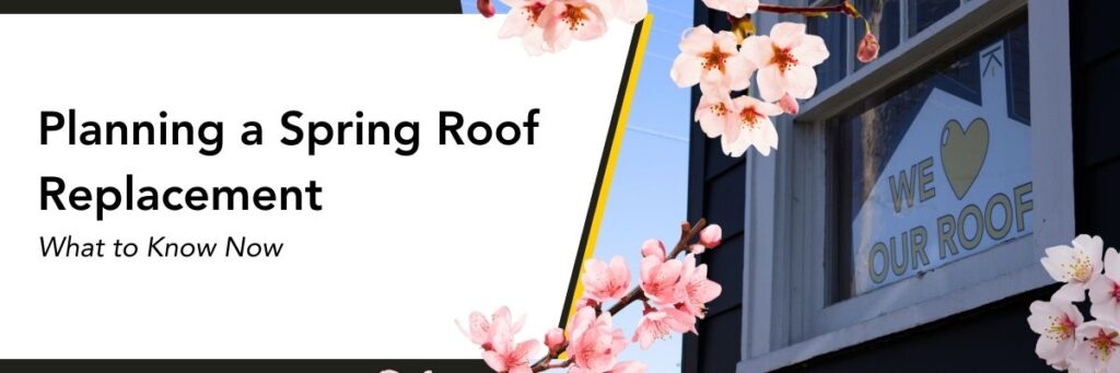 shows dakota roofing office window with sign that reads "we love our roof" to plan for Roof replacement salem oregon