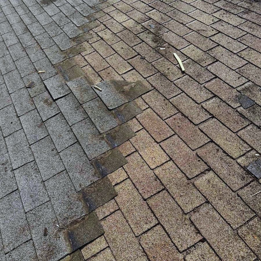 image shows a double layered roof - an incorrect installation that a reputable roofer will explain to you when they build your roof estimate