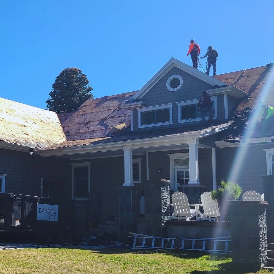 a roof post tear-off before underlayment is laid down on the roof decking